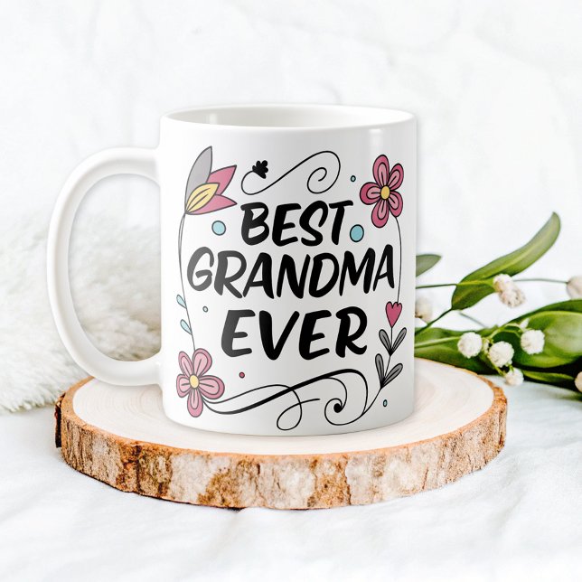 Taza De Café Mejor Abuela Cuidada Jamás Café Floral Mug (Subido por el creador)