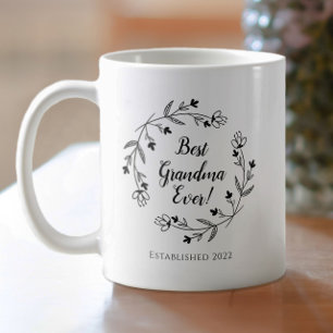 Taza De Café Mejor Abuela de la Familia Año Floral de la Mujer