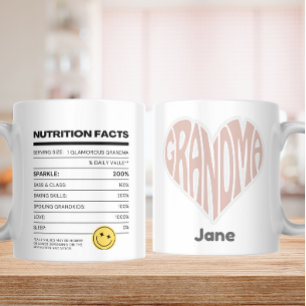 Taza De Café Mejor Abuela de la Historia - Etiqueta de nutrició