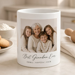 Taza De Café Mejor Abuela del Mundo Foto Personalizada de los N
