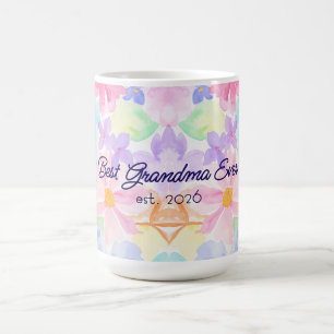 Taza De Café Mejor abuela día de la madre acuarela floral 