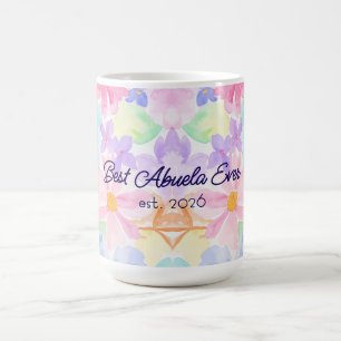 Taza De Café Mejor Abuela Día de la Madre Floral Acuarela