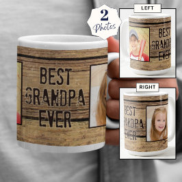 Taza De Café Mejor Abuelo De Madera Rusa De 2 Fotos
