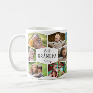 Taza De Café Mejor Abuelo del Mundo 14 Collage de Fotos Patrón 