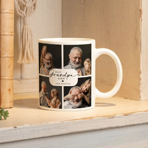 Taza De Café Mejor Abuelo del Mundo 4 Collage de Fotos Personal