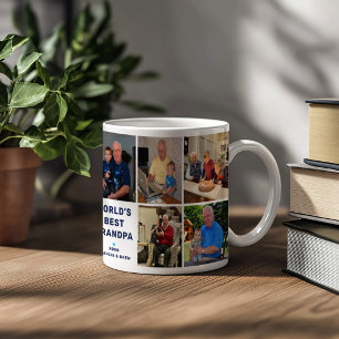 Taza De Café Mejor Abuelo del Mundo Colaje de Fotos