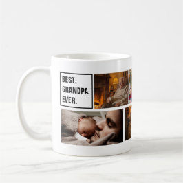 Taza De Café Mejor abuelo del mundo collage de fotos y texto pe