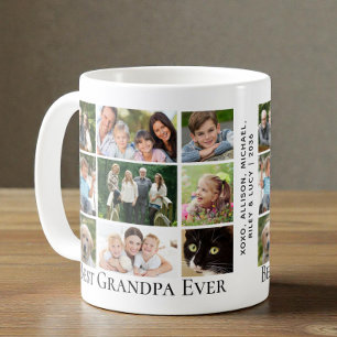 Taza De Café Mejor abuelo del mundo fotocolage