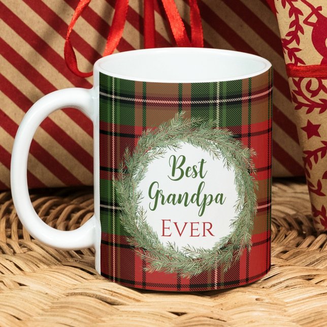 Taza De Café Mejor Abuelo Feliz Fotos de Navidad Mug (Best Grandpa Ever Merry Christmas Photo Mug)