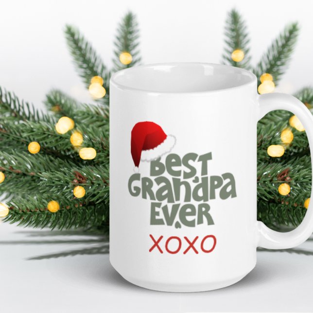 Taza De Café Mejor Abuelo Feliz Navidad Santa Hat Mug (Subido por el creador)