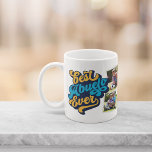 Taza De Café Mejor Abuelo | Foto del abuelo<br><div class="desc">Recuerden al abuelo de su mejor condición en la historia este Día del Padre o Día de los Abuelos. Personalizado photo mug incluye cuatro fotos con "Best Abuelo Ever" en cada lado con letras retro azules y amarillas.</div>