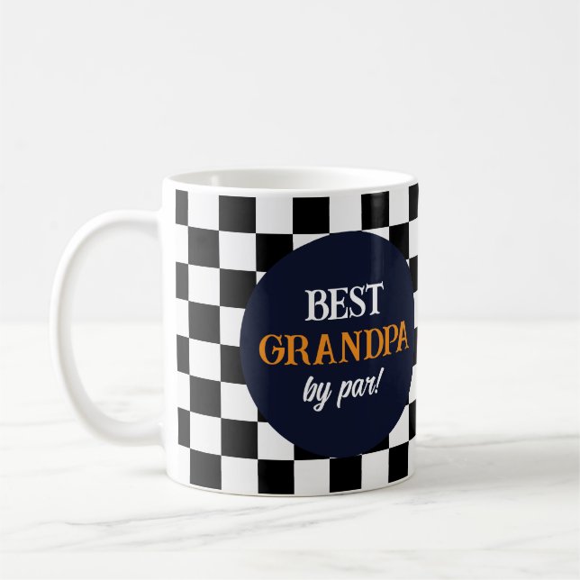 Taza De Café Mejor abuelo Naranja blanco y negro moderno (Izquierda)