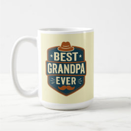 Taza De Café Mejor abuelo retro insignia