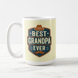 Taza De Café Mejor abuelo retro insignia