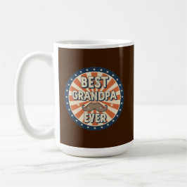 Taza De Café Mejor abuelo retro insignia
