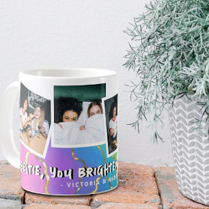 Taza De Café Mejor amiga 'Alegras Mi Vida' Foto Arcoíris