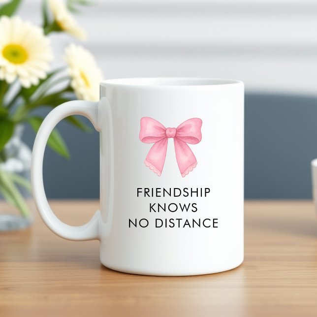 Taza De Café Mejor Amigo de la Cuta Rosa Coquette Coquette a La (Cute Pink Bow Coquette Long Distance Best Friend Coffee Mug)