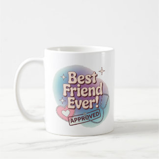 Taza De Café Mejor Amigo de la Historia, Diseño de texto aproba