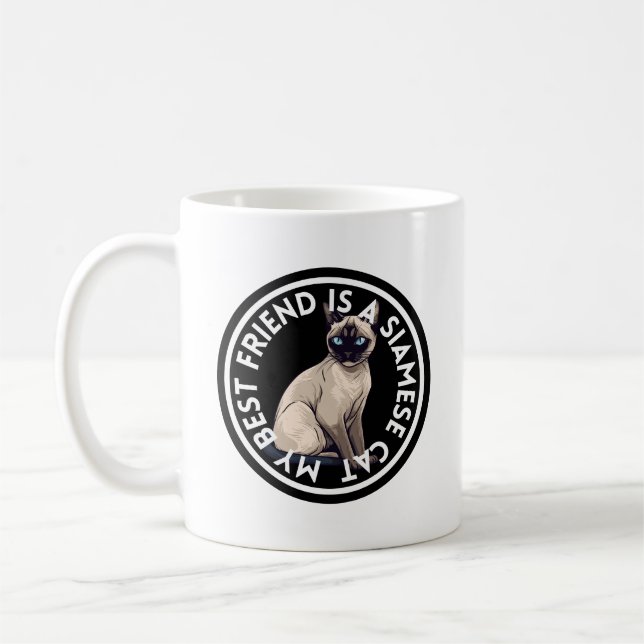 Taza De Café Mejor amigo gato siamés (Izquierda)