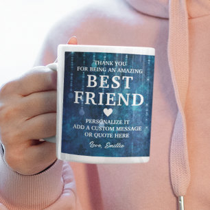 Taza De Café Mejor Amigo Gracias Personalizado De Mensajes Sinc