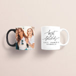Taza De Café Mejor amigo guión del corazón foto elegante<br><div class="desc">Los mejores amigos guión del corazón foto elegante tipografía moderna muchísimo mejor diseño de amigos. Parte de una colección moderna.</div>