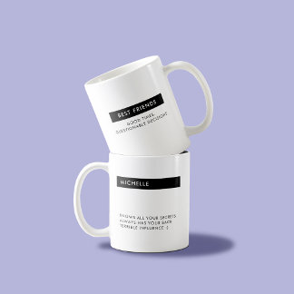 Taza De Café Mejor Amigo Personalizado Nombre Divertido Mejor A