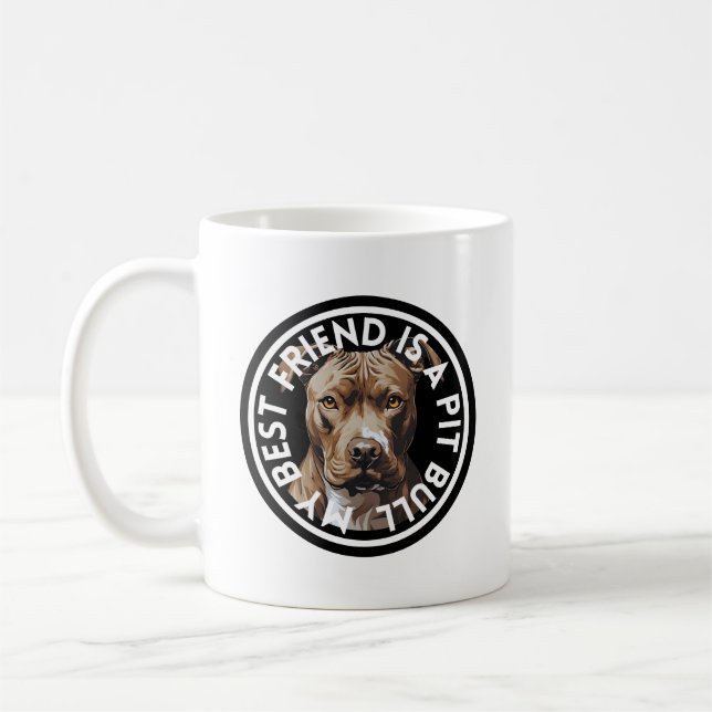 Taza De Café Mejor Amigo Pit Bull Terrier (Izquierda)