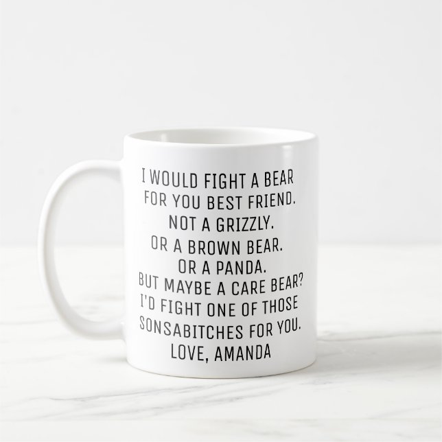 Taza De Café Mejor Amigo Regalo Personalizado Mejor Amigo (Izquierda)