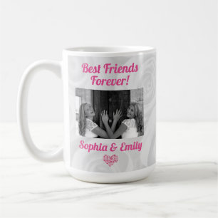 Taza De Café Mejor Amigos Bestis BFF Añadir nombres de fotos co