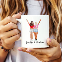 Taza De Café Mejor Amigos BFF Besties Friendship Nombre persona