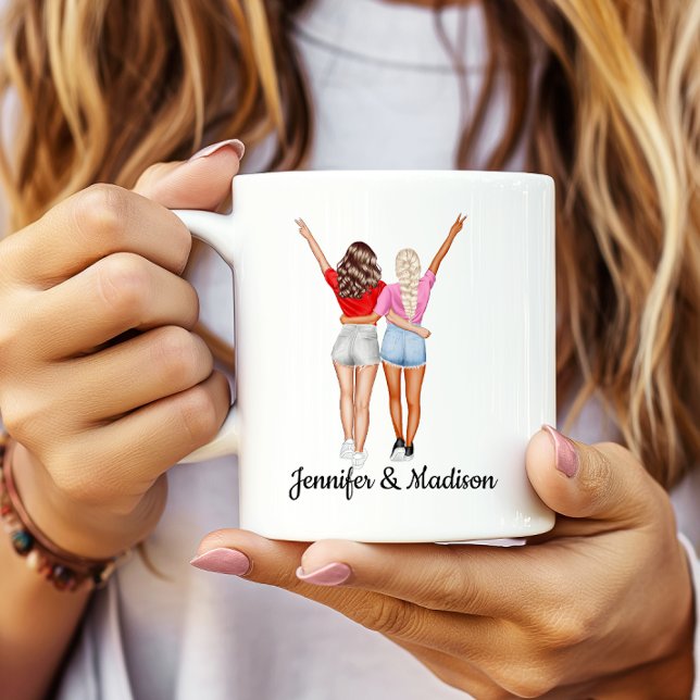 Taza De Café Mejor Amigos BFF Besties Friendship Nombre persona (Subido por el creador)