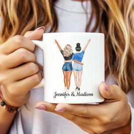 Taza De Café Mejor Amigos BFF Besties Friendship Nombre persona
