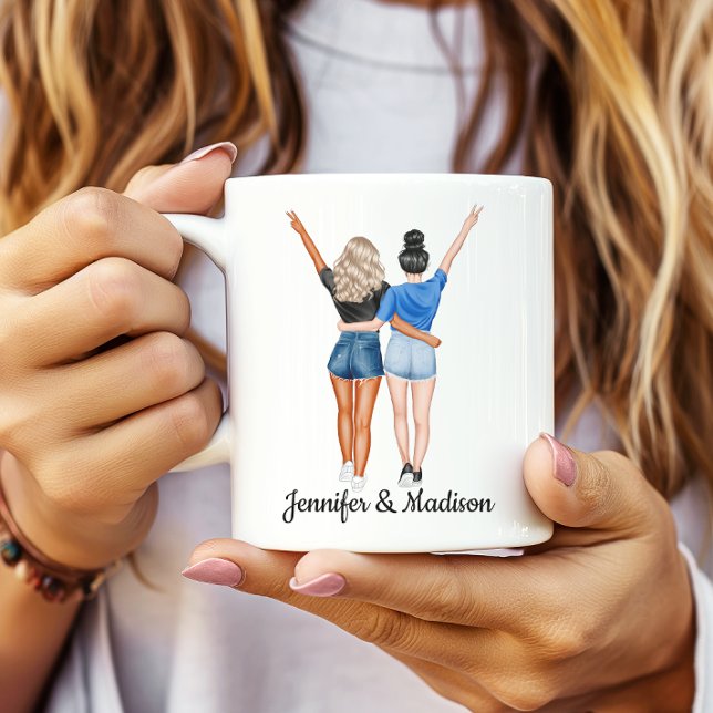 Taza De Café Mejor Amigos BFF Besties Friendship Nombre persona (Subido por el creador)