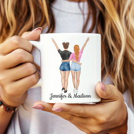 Taza De Café Mejor Amigos BFF Besties Friendship Nombre persona