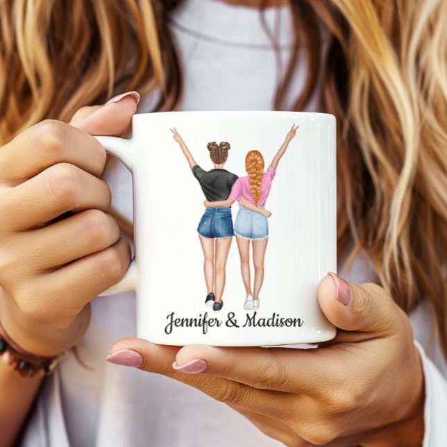 Taza De Café Mejor Amigos BFF Besties Friendship Nombre persona (Subido por el creador)