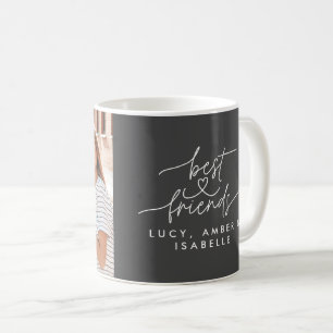 Taza De Café Mejor amigos guión del corazón foto elegante gris