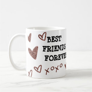 Taza De Café Mejor Amigos para Purpurinas Corazones impresos