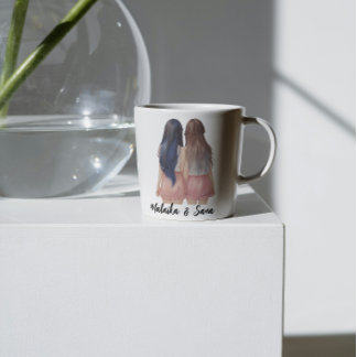 Taza De Café Mejor Amigos Personalizado Hair BFF Besties Friend