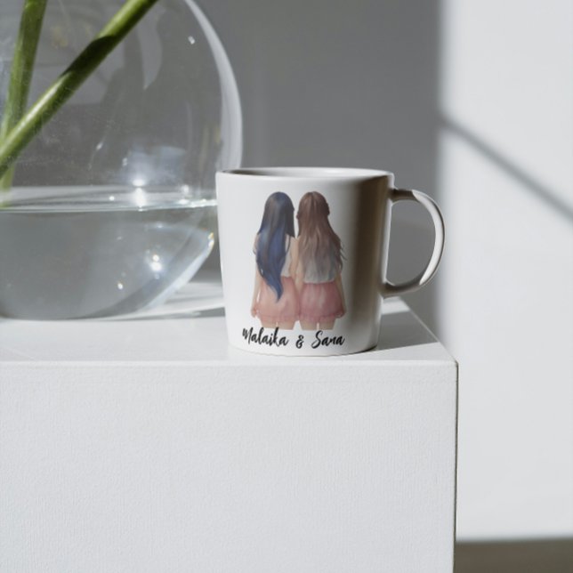 Taza De Café Mejor Amigos Personalizado Hair BFF Besties Friend (Subido por el creador)