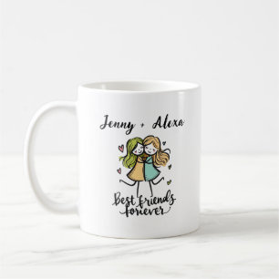 Taza De Café Mejor Amigos Personalizados Para Siempre Mug - Reg