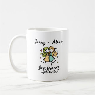 Taza De Café Mejor Amigos Personalizados Para Siempre Mug - Reg