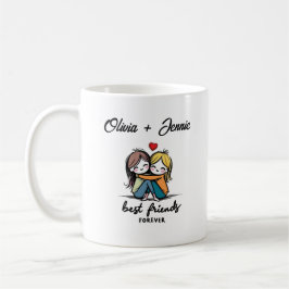 Taza De Café Mejor Amigos Personalizados Para Siempre Mug - Reg