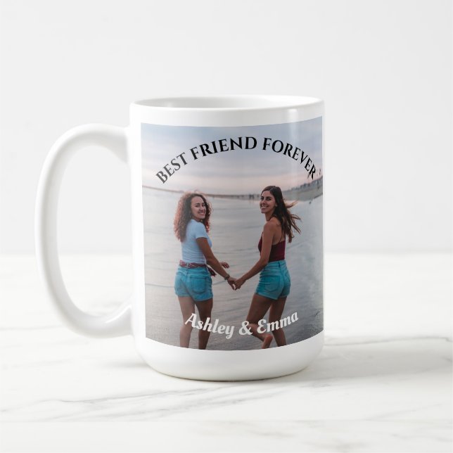 Taza De Café Mejor Amigos por Siempre Personalizado Foto y Nomb (Izquierda)