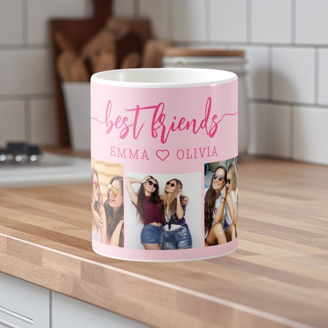 Taza De Café Mejor Amigos Rosa 3 Collage de fotos Keepsake (Subido por el creador)