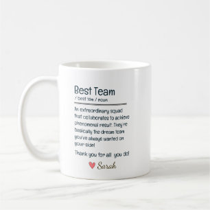 Taza De Café Mejor Apreciación Personalizada del Equipo