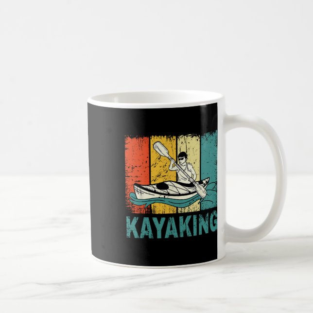 Taza De Café Mejor Arte De Kayak Para Hombres Mujeres Pescando  (Derecha)