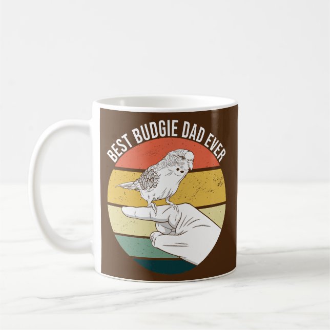 Taza De Café Mejor Ave De Parrot De Budgie Dad Para Mascotas (Izquierda)