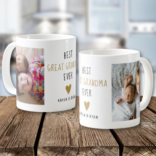 Taza De Café Mejor Bisabuela del Mundo Nietos 2 Collage de Foto