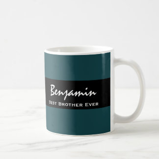 Taza De Café Mejor Brother nombre de encargo siempre verde