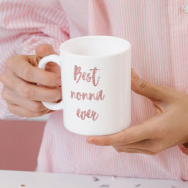 Taza De Café Mejor caligrafía de Purpurina rosa